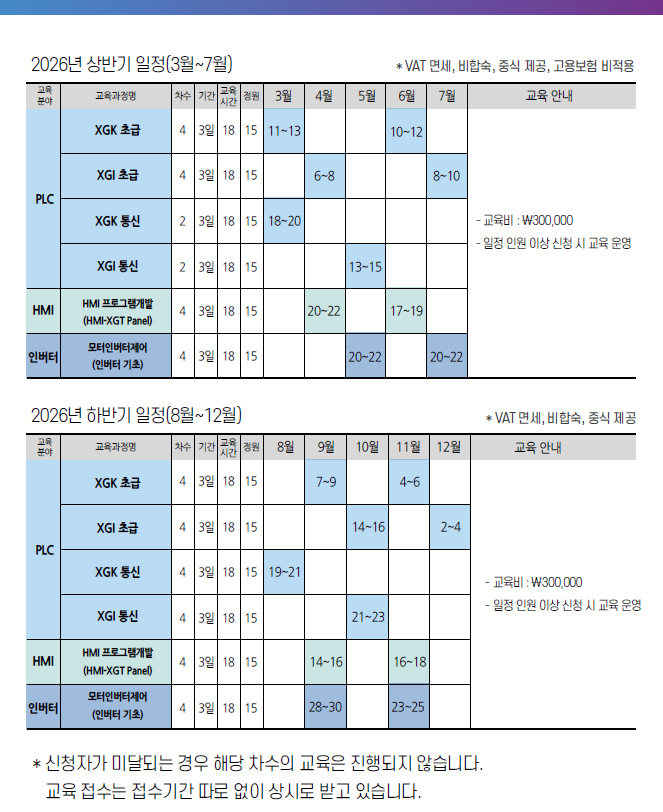 [유료 과정] 2026년도 한양대학교 PLC 산업체 재직자 교육 운영 안내